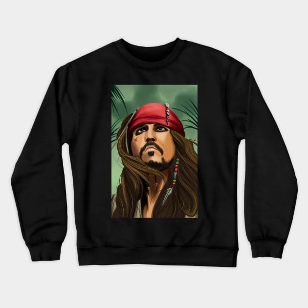 Captain Jack Sparrow Pirates of the Caribbean Crewneck Sweatshirt by OCDVampire